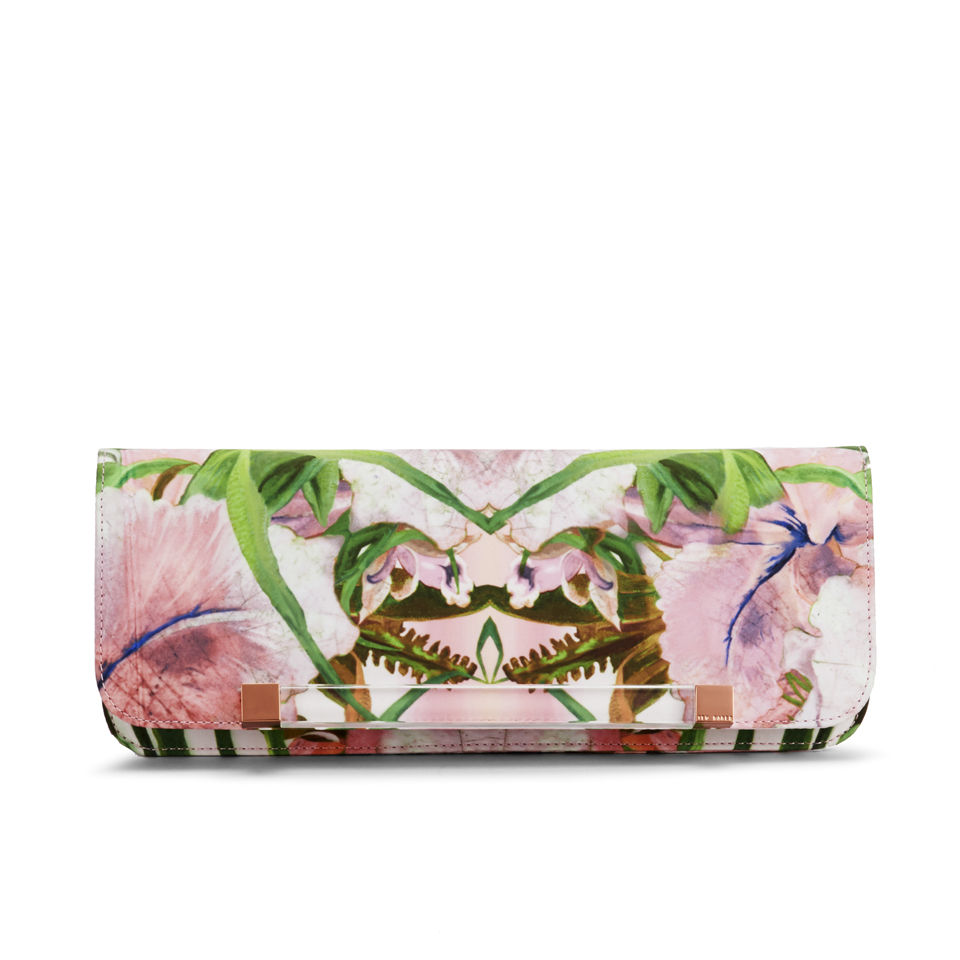 Ted Baker Salee Jungle Orchid Resin Bar Clutch Bag - Shell