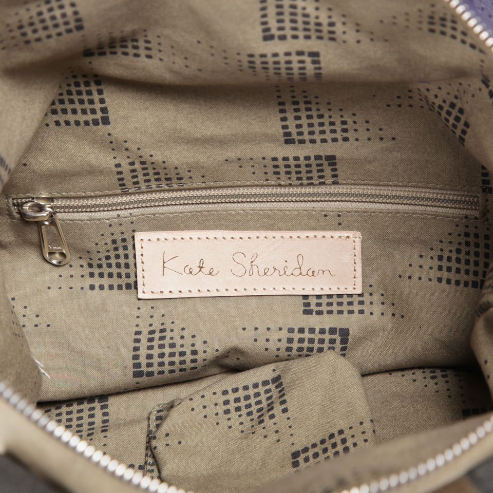 Kate Sheridan Waxed Cotton Brolly Bag - Sand/Navy