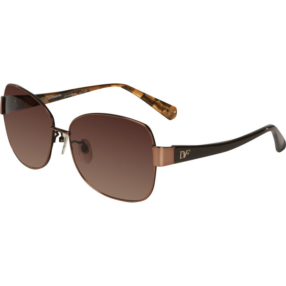 Diane von Furstenberg Joy Round Sunglasses - Chocolate