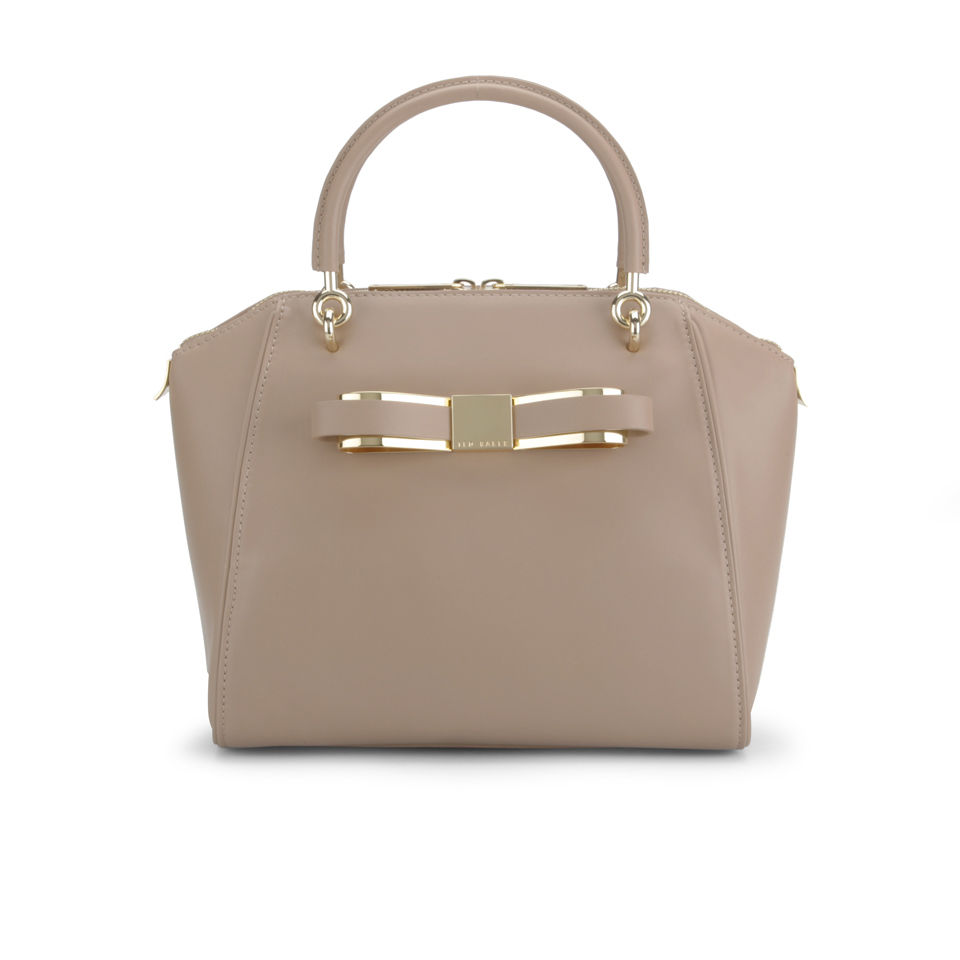 Ted Baker Bandook Slim Bow Small Leather Wing Tote Bag - Natural