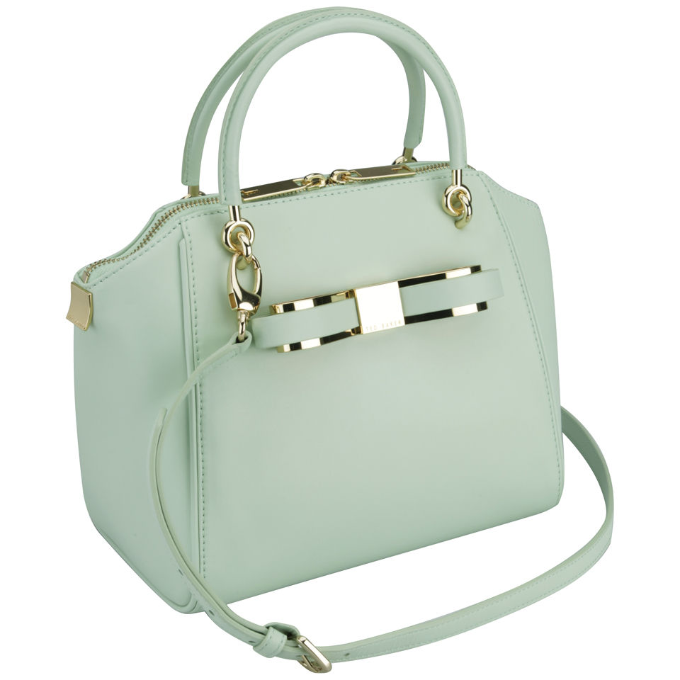 Ted Baker Bandook Slim Bow Small Leather Wing Tote Bag - Pale Green