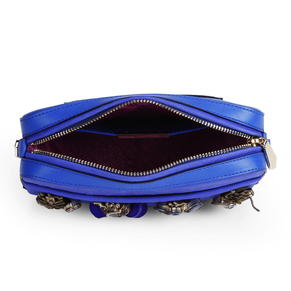 Matthew Williamson Women's Amelia Bejeweled Hand Through Leather Clutch/Cross Body Bag - Persian Blue