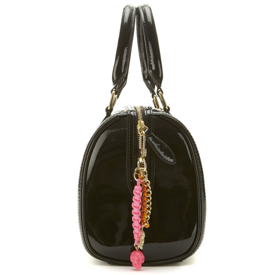 Paul's Boutique Women's Millie Block Patent Mini Bowler Bag - Black