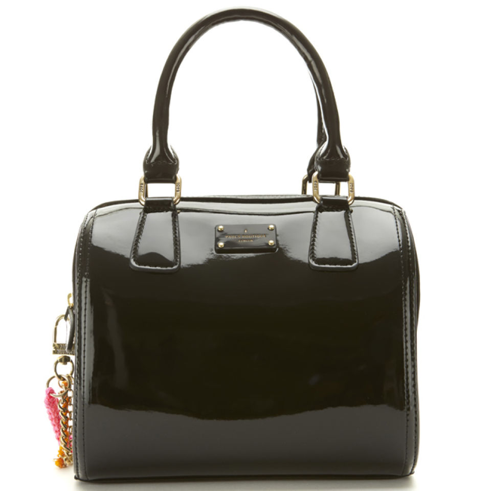 Paul's Boutique Women's Millie Block Patent Mini Bowler Bag - Black