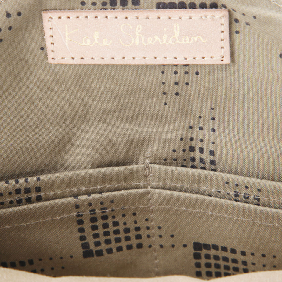 Kate Sheridan Waxed Cotton Tuck Tite Purse - Sand/Navy
