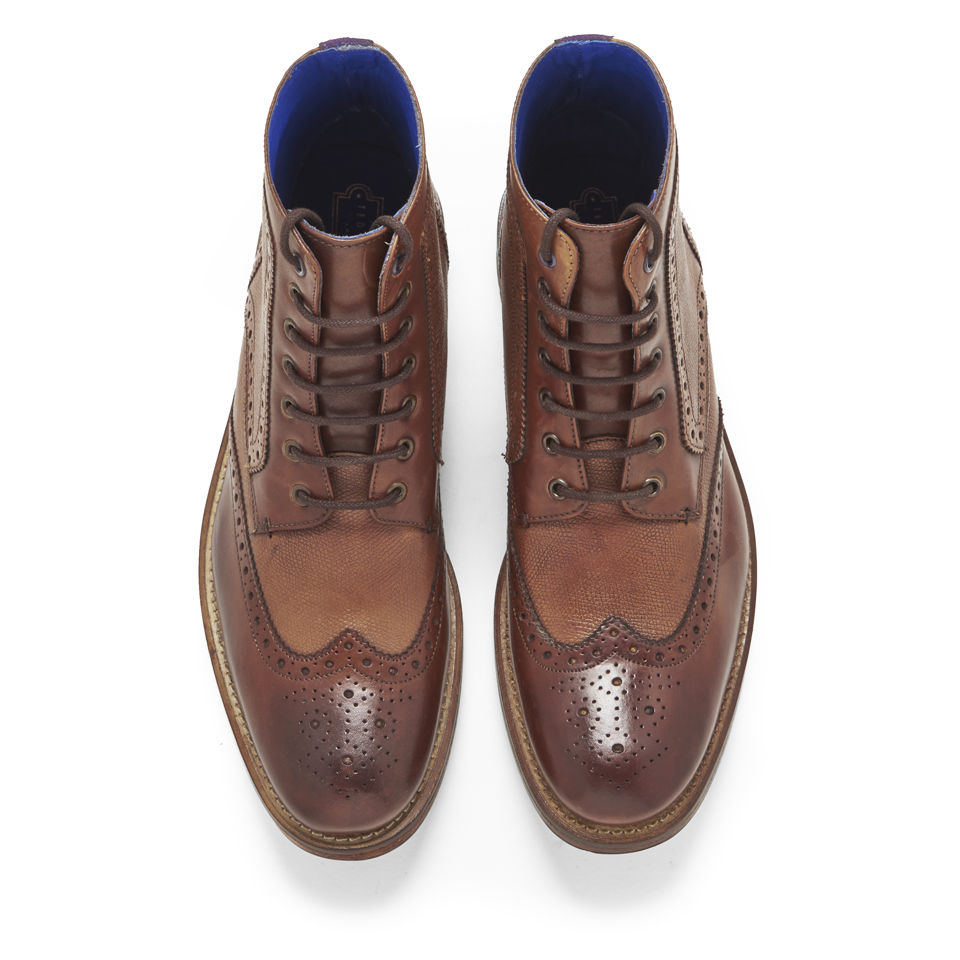 Ted Baker Men s Sealls 2 Leather Brogue Lace Up Boots Tan Allsole