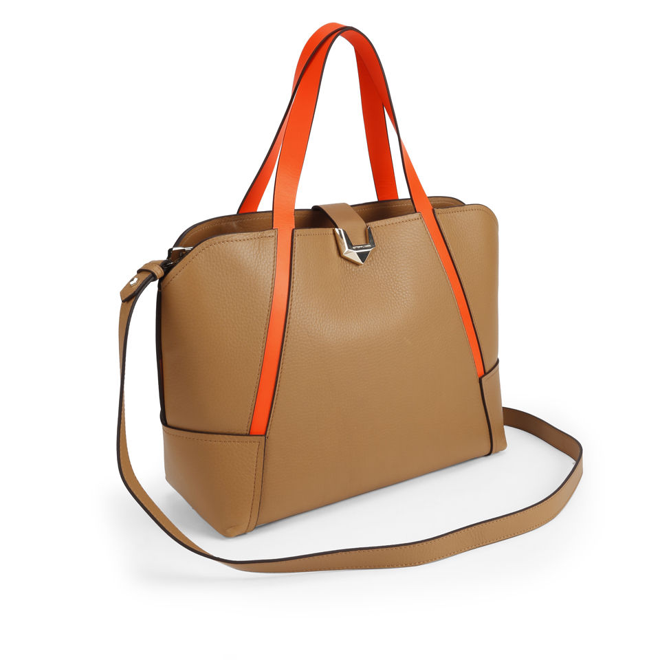 Matthew Williamson Women's Nomad Neon Handle Small Leather Tote Bag - Camel
