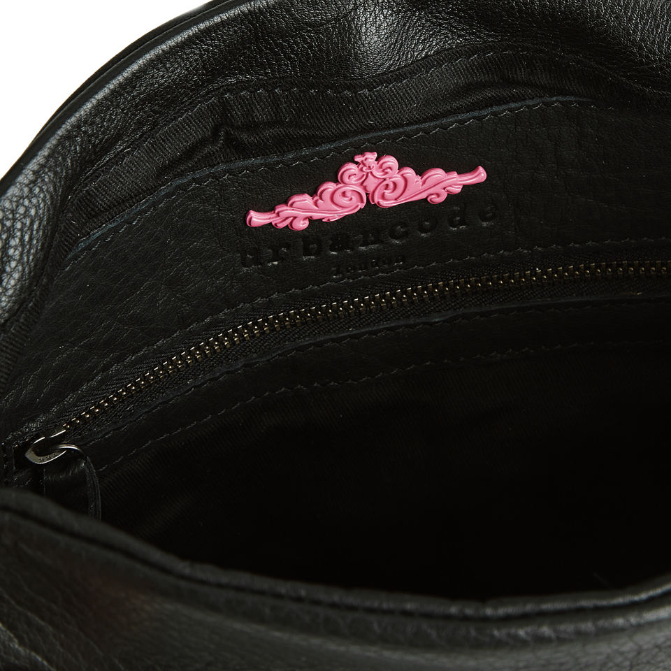Urbancode Grudge Leather Flapover Shoulder Bag - Black