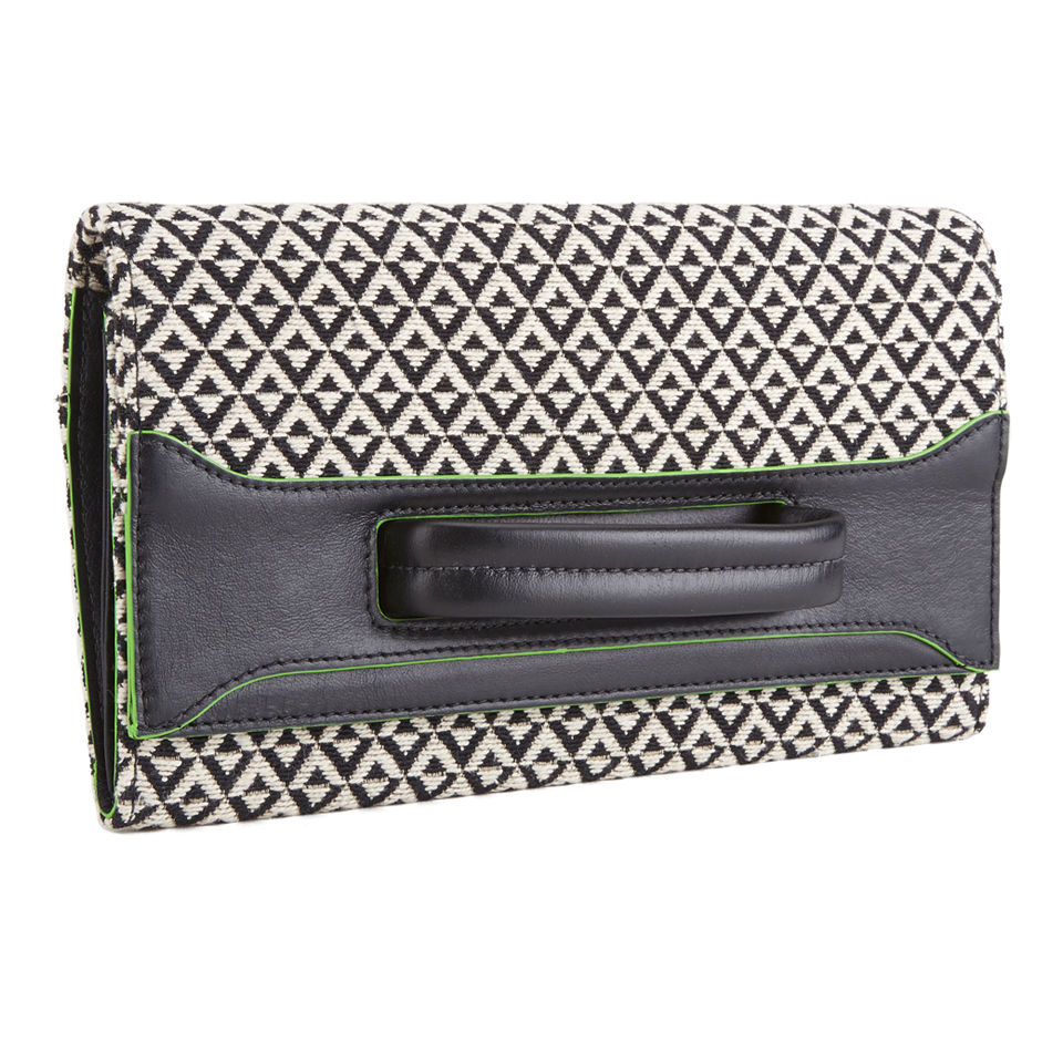 French Connection Women's Maya Clutch Bag - Jaquard/Black/Astro Green