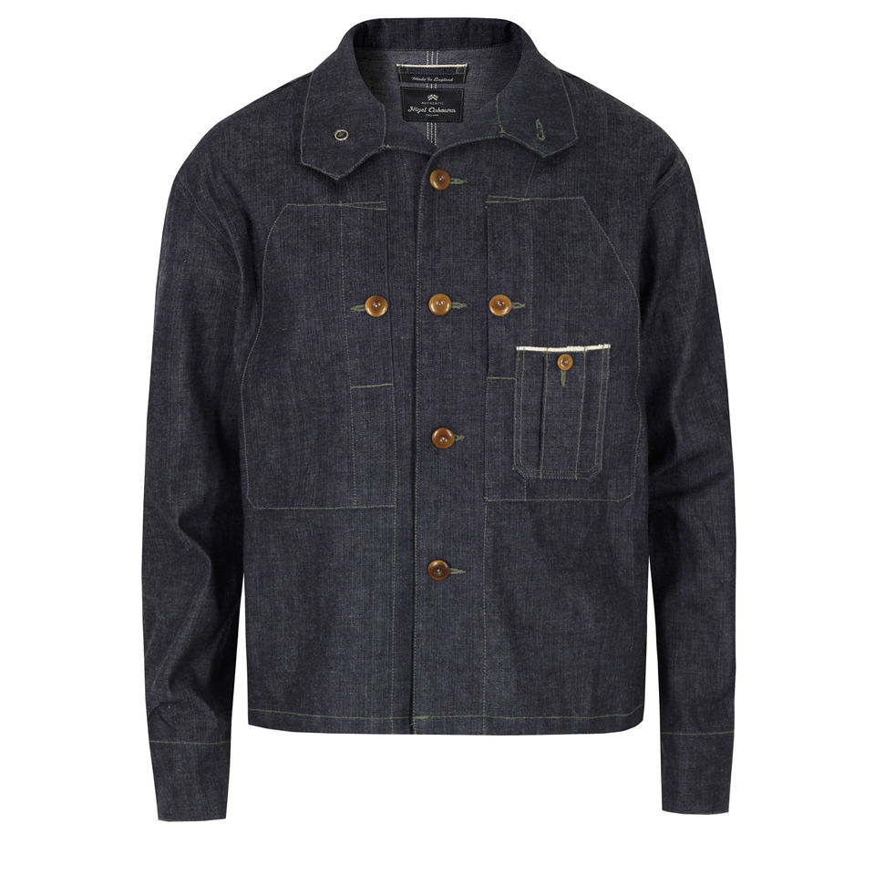 ジャケット・アウター Nigel Cabourn HUNTING SH JK JERSEY Nigel Cabourn Men's Chest Pocket Shirt Jacket - Indigo | Coggles