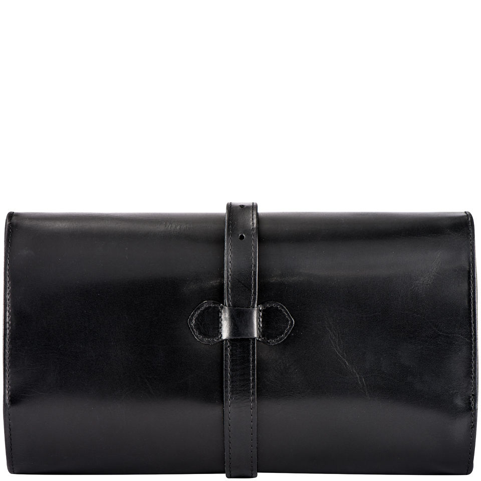 Daines & Hathaway Military Wet Pack Leather Wash Bag - Brooklyn Black