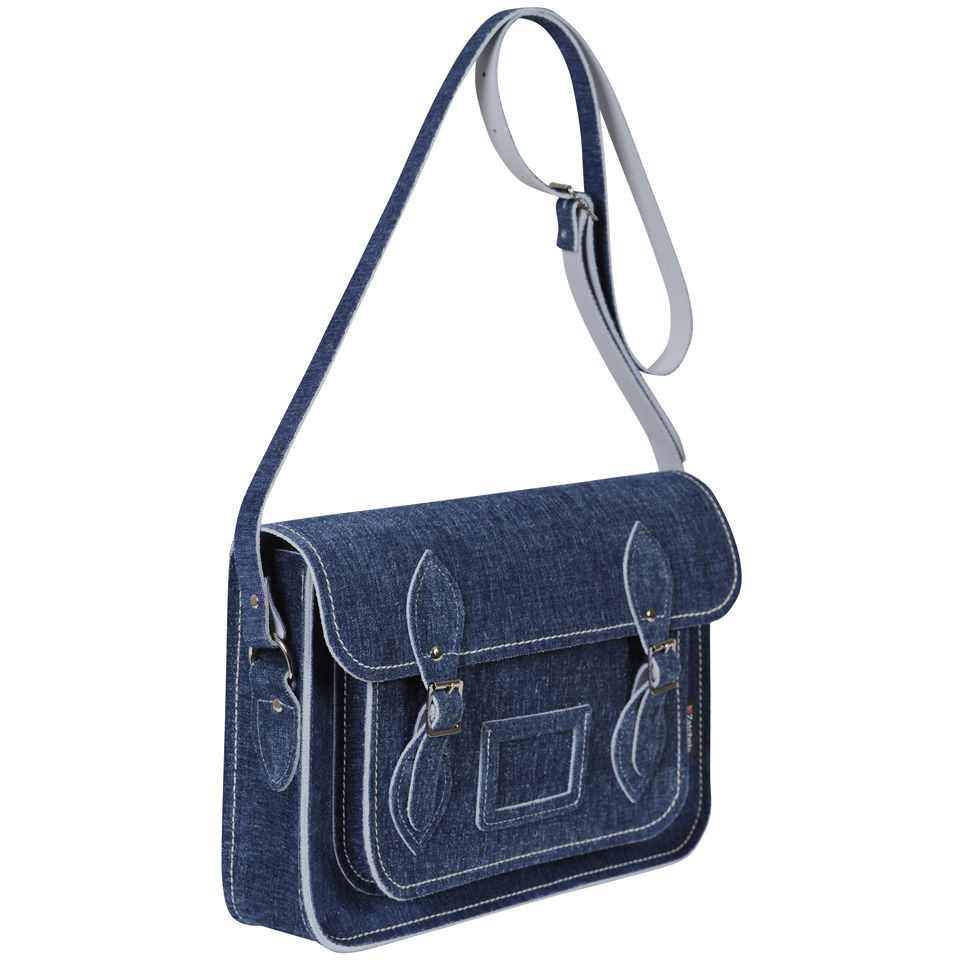 Zatchels 13 Inch Denim Satchel - Washed