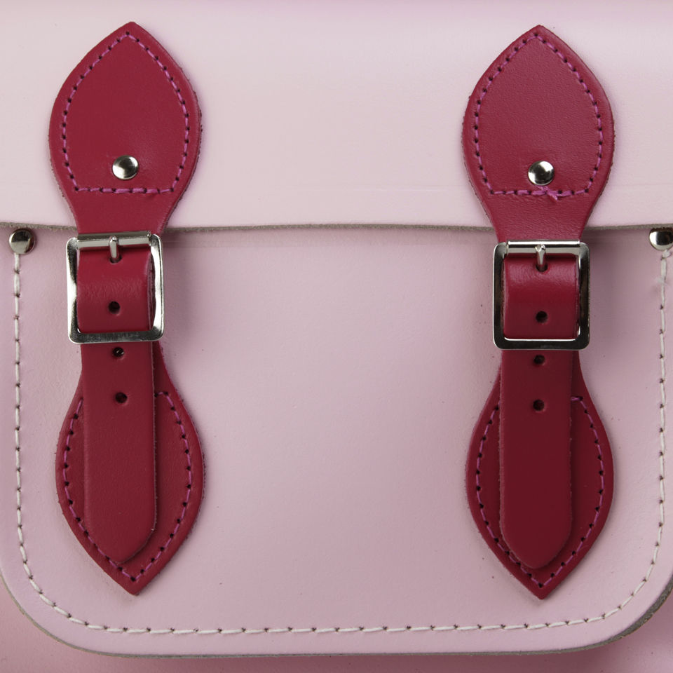 The Cambridge Satchel Company Exclusive to MyBag 11 Inch Leather Satchel W/Multi Straps - Raspberry/Pale Pink