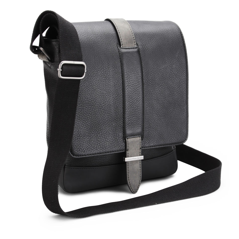 Calvin Klein Covered Straps Leather Camera Bag - Black
