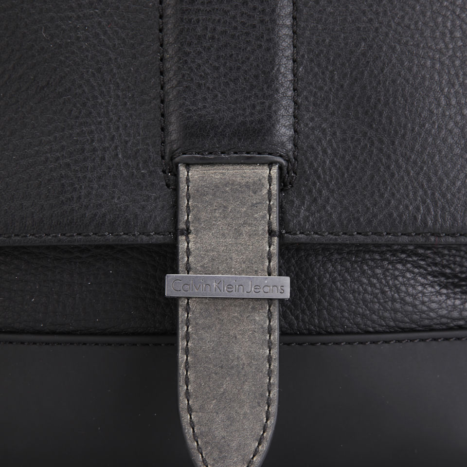 Calvin Klein Covered Straps Leather Camera Bag - Black