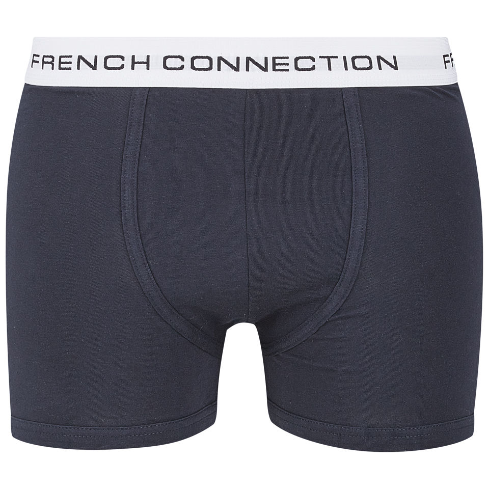 French Connection Men's Plain 2-Pack Boxer Shorts - Grey Marl/Marine