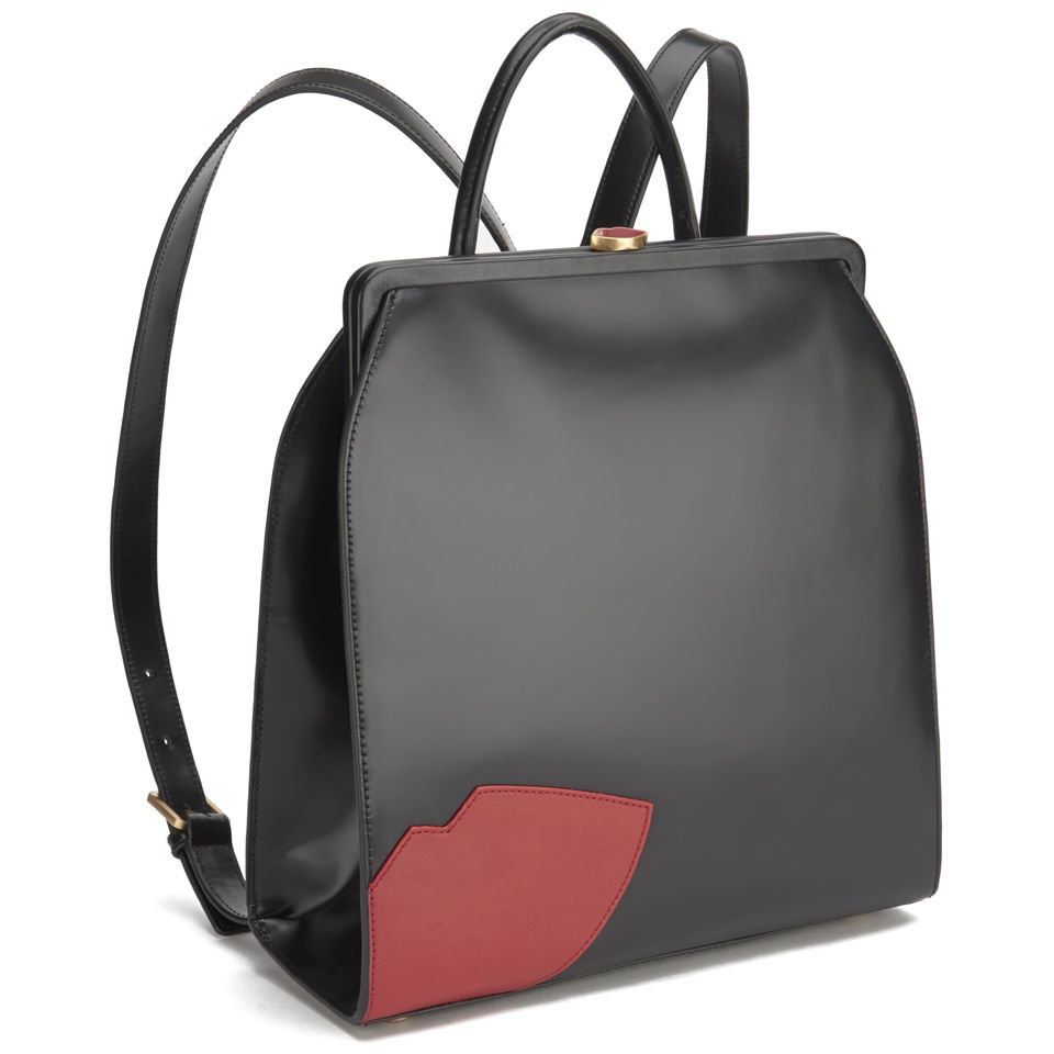 Lulu Guinness Women's Eva Abstract Lips Backpack - Black