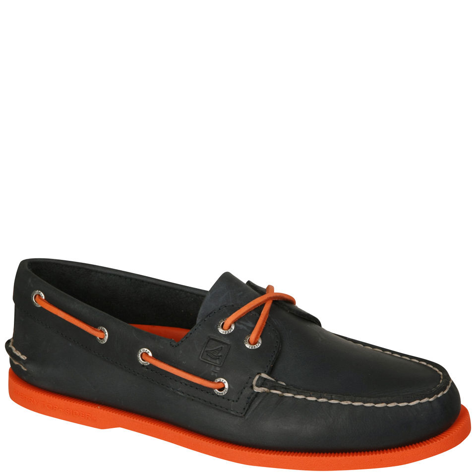 Orange sperry boat shoes discount
