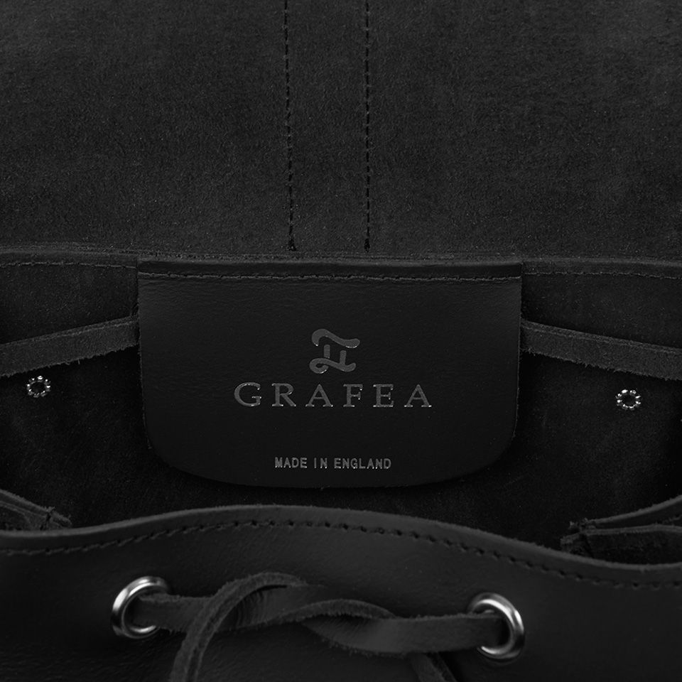 Grafea Show Business Medium Leather Rucksack - Black