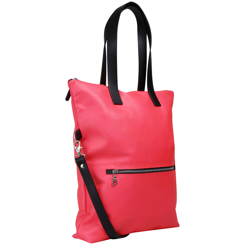 Kate Sheridan Exclusive to MyBag Zip Top Leather Tote - Neon Pink