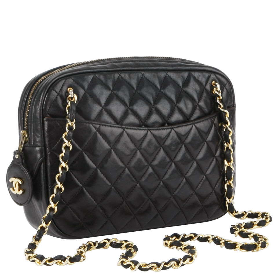 Chanel Quilted Leather Shoulder Bag - Black