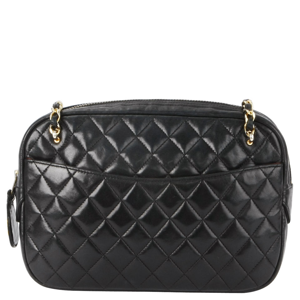 Chanel Quilted Leather Shoulder Bag - Black