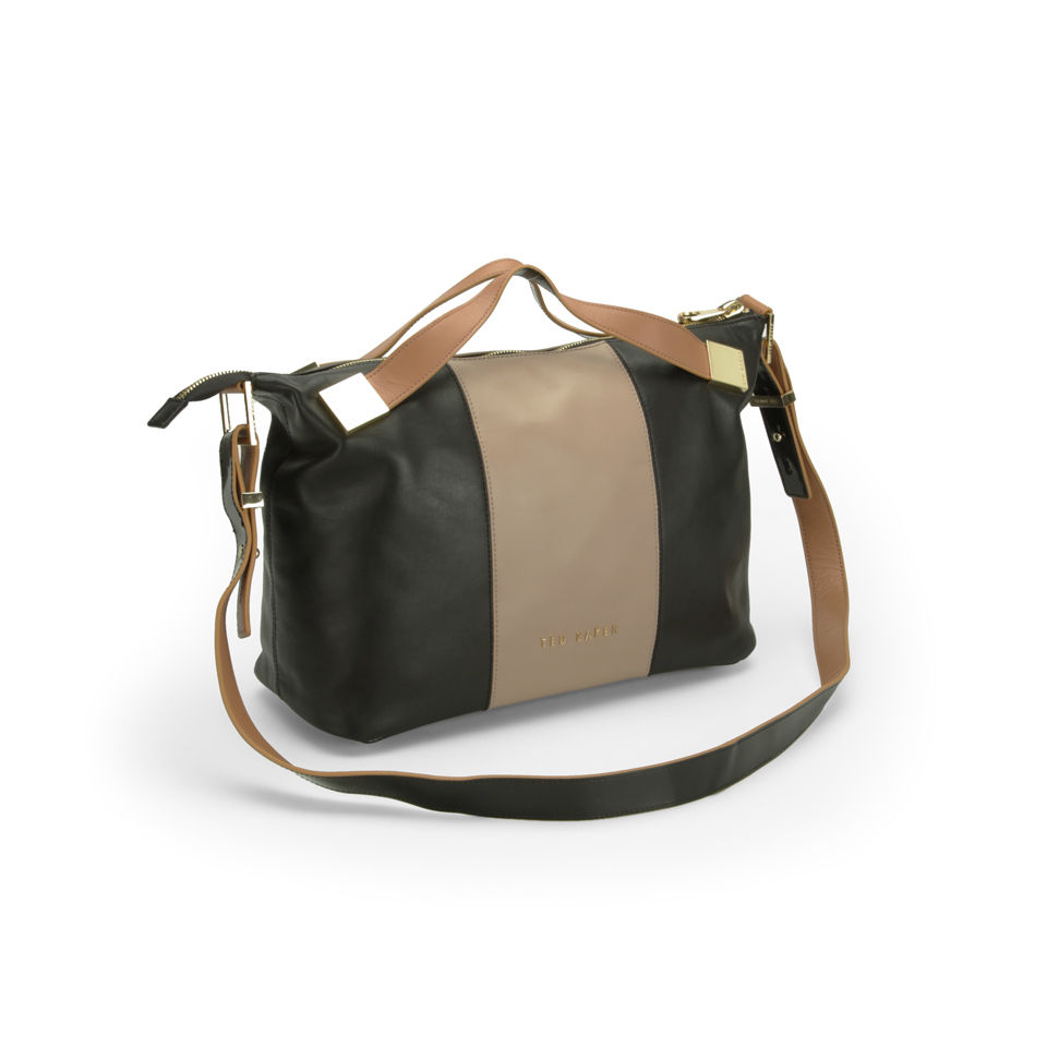 Ted Baker Floreat Metal Bar Top Leather Tote Bag - Natural