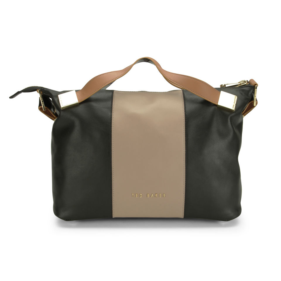 Ted Baker Floreat Metal Bar Top Leather Tote Bag - Natural
