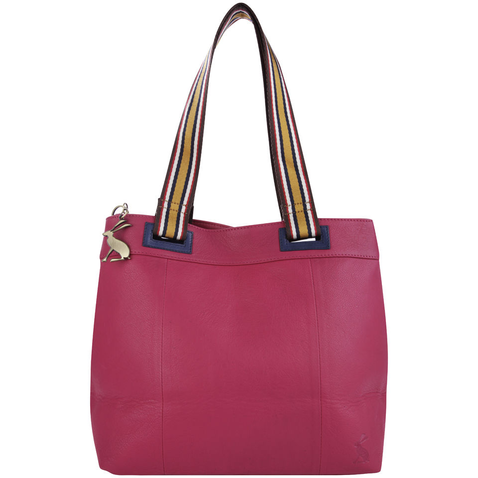 Joules Covent Garden Leather Shoulder Bag Dark Pink