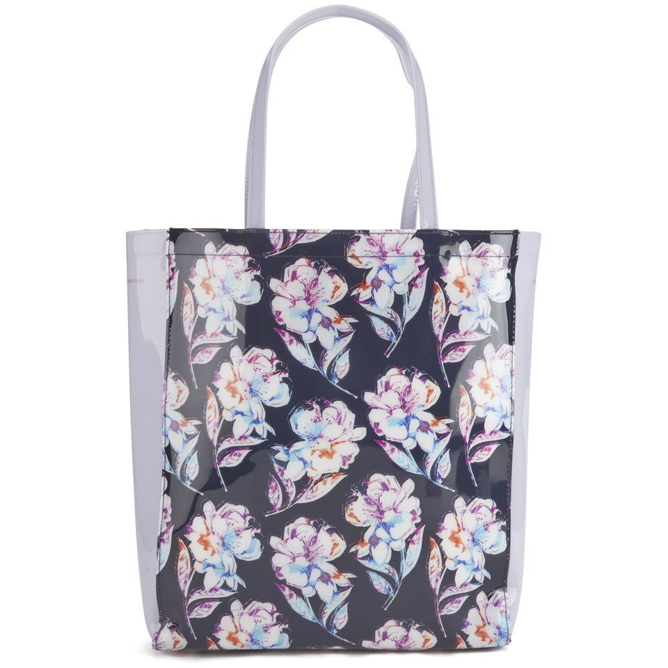 French Connection Women's Printed Plastic Tote Bag - Black/Multi