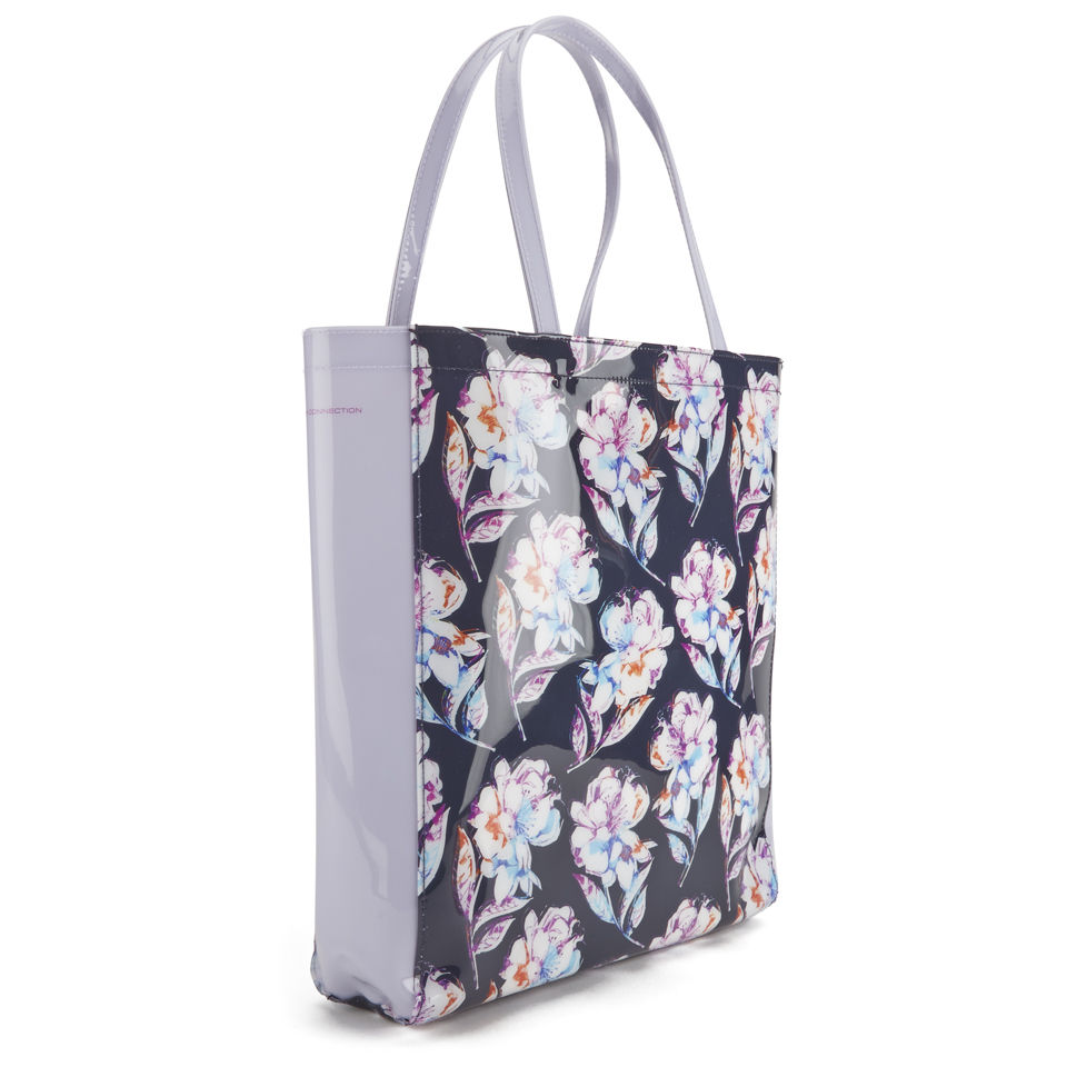 French Connection Women's Printed Plastic Tote Bag - Black/Multi