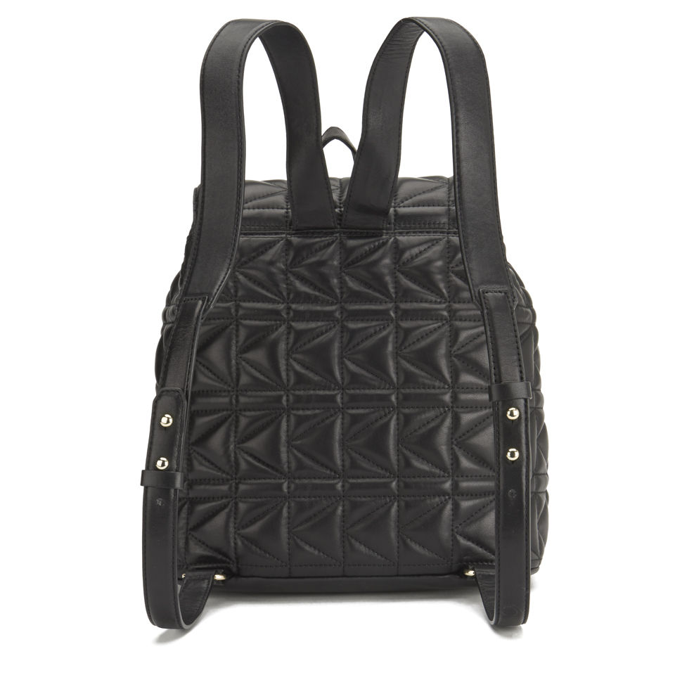 Karl Lagerfeld K/Kuilted Backpack - Black/Gold