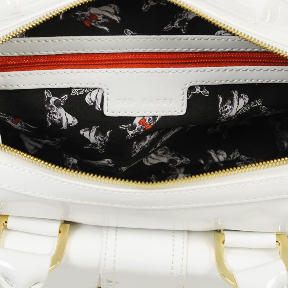 Ted Baker Women's Marquez Quilted Enamel Mini Bowler Bag - White