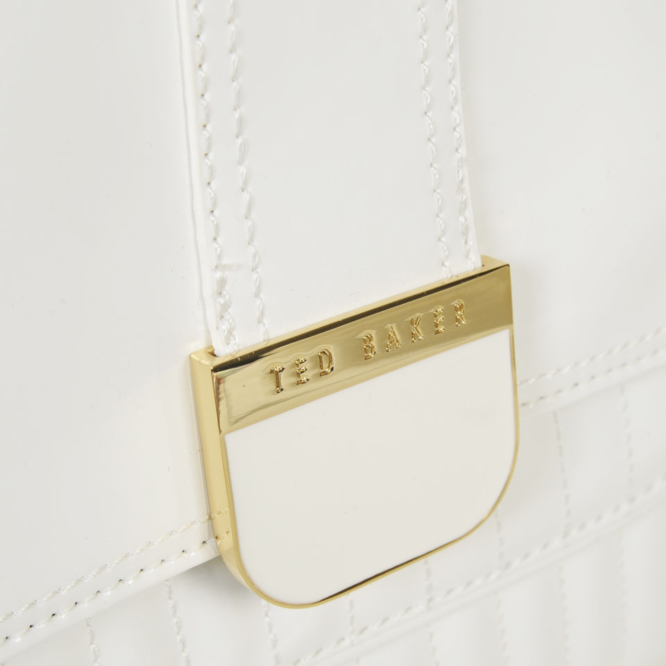 Ted Baker Women's Marquez Quilted Enamel Mini Bowler Bag - White