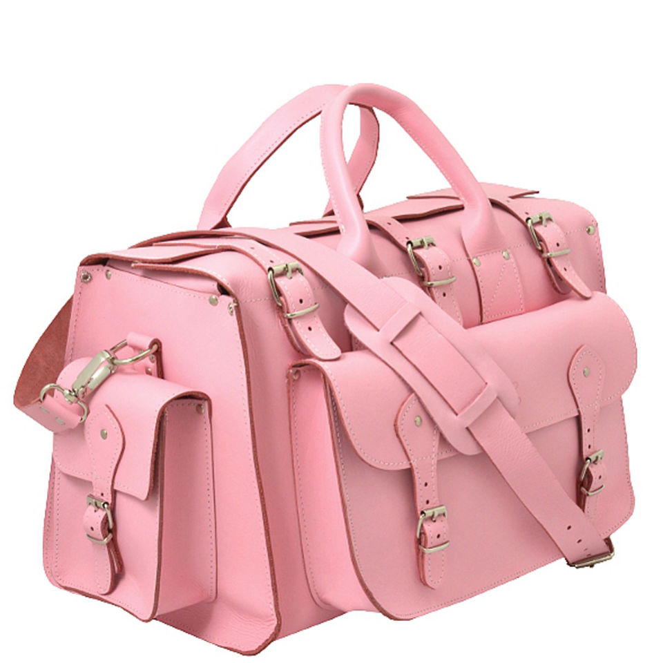 Grafea Pink Voyage Leather Holdall - Pink