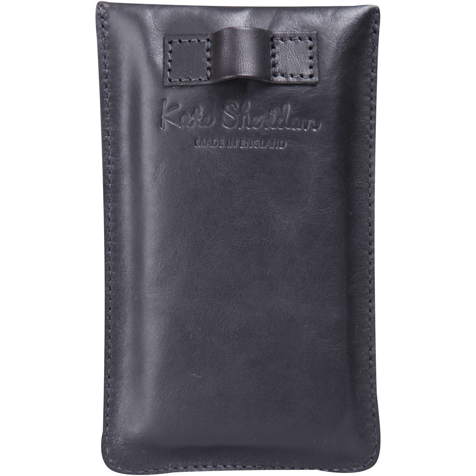 Kate Sheridan Leather 'Made In England' iPhone Case - Black