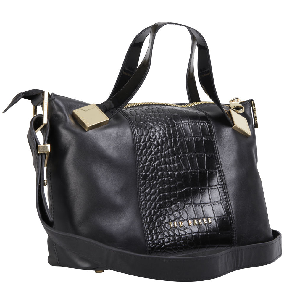 Ted Baker Barocco Leather Metal Squares Mini Tote - Black
