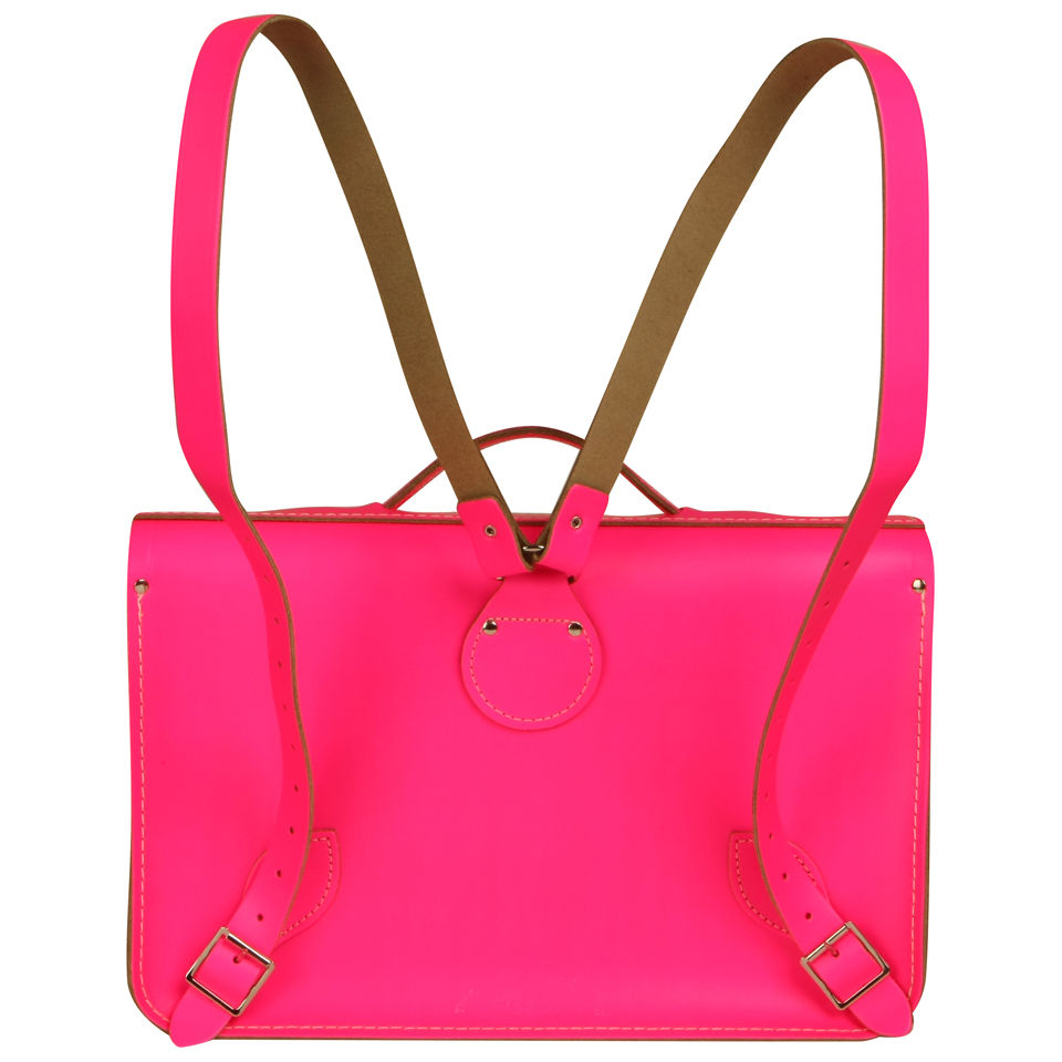 The Cambridge Satchel Company 15 Inch Fluoro Leather Batchel Backpack - Fluorescent Pink