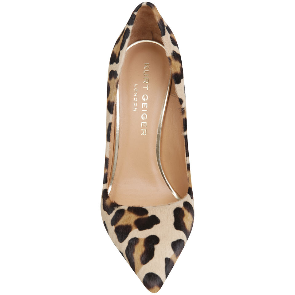 Kurt Geiger Women's Britton Leopard Print Stiletto Heeled Shoes - Nude
