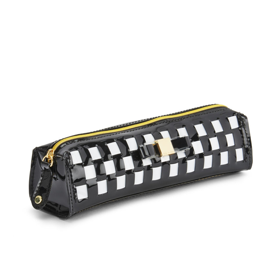 Ted Baker Himlop Woven Pencil Case - Black and white