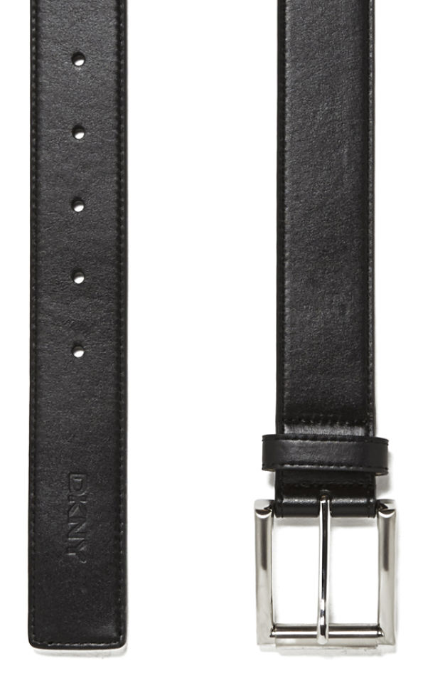 DKNY Men's Leather Belt - Black