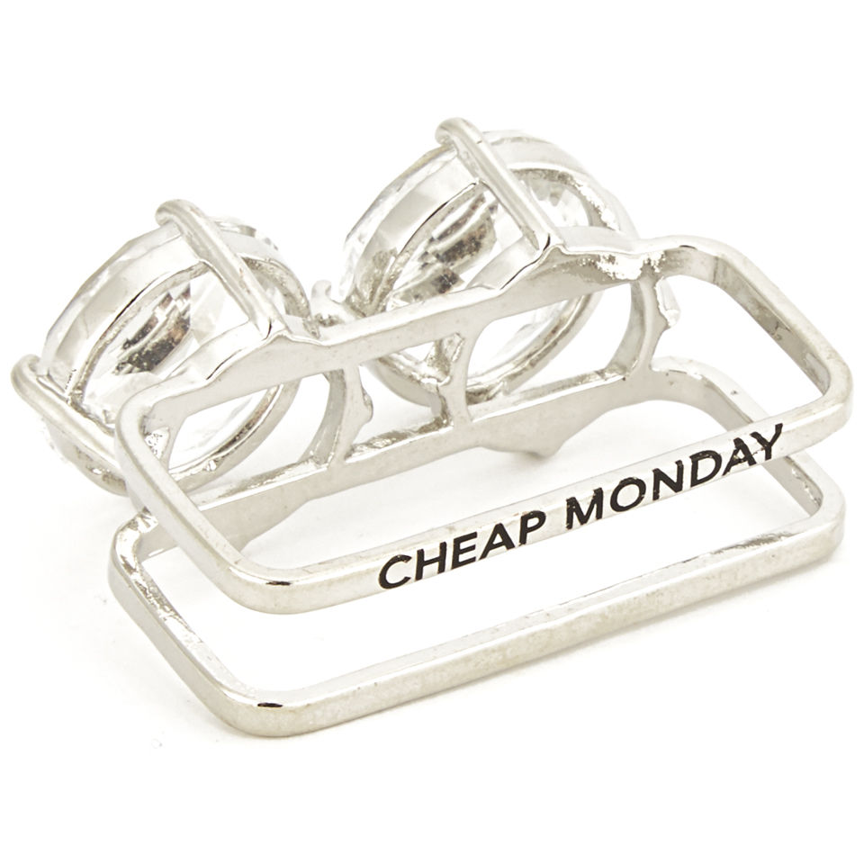 Cheap Monday Women's Wow 2 Finger Ring - Silver