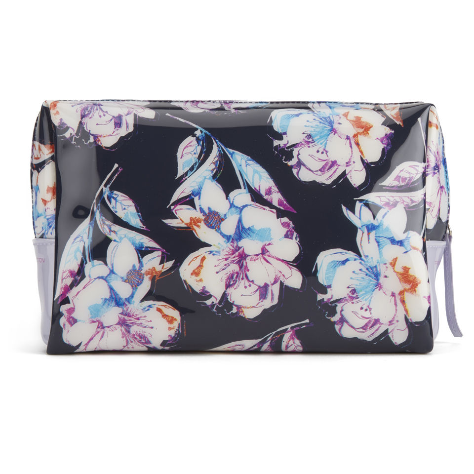 French Connection Women's Printed Plastic Cosmetic Bag - Black/Multi