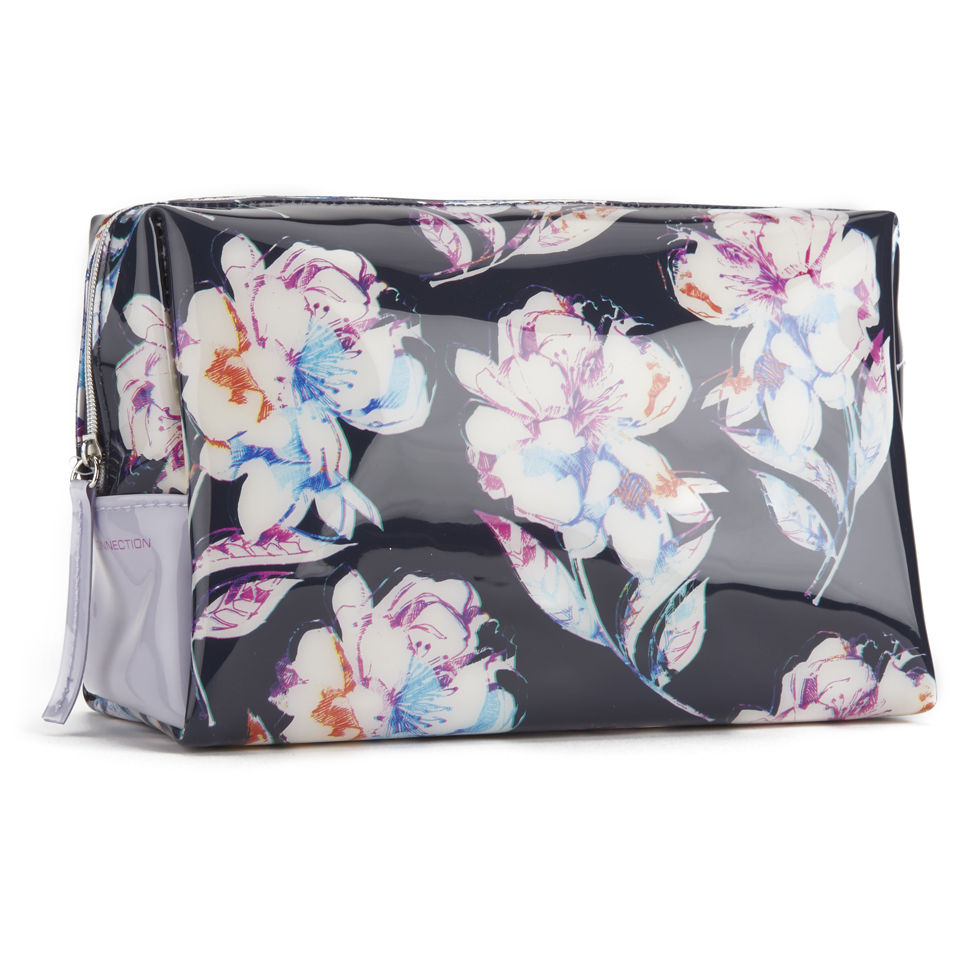 French Connection Women's Printed Plastic Cosmetic Bag - Black/Multi