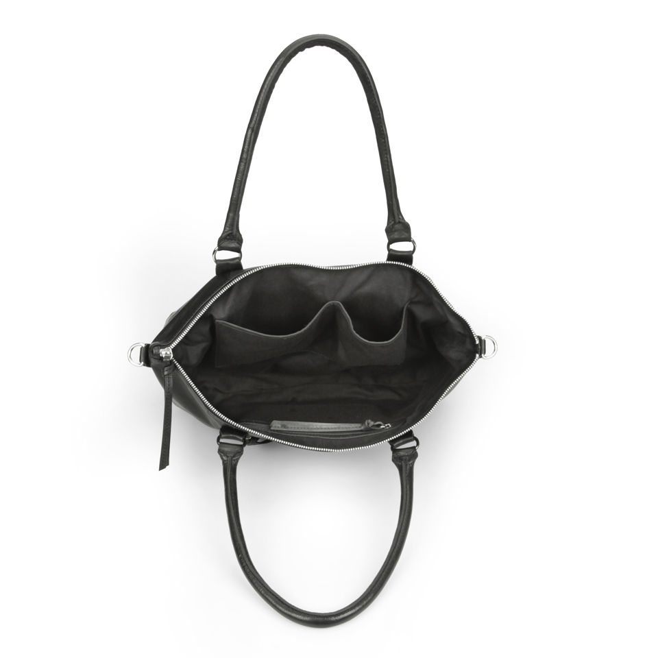 Markberg Women's Lucca Snake Zip Pocket Leather Tote Bag - Black
