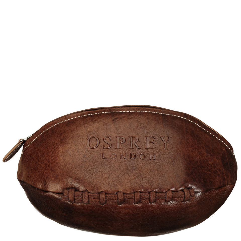 OSPREY LONDON The Rugger Worn Nappa Leather Washbag - Hava