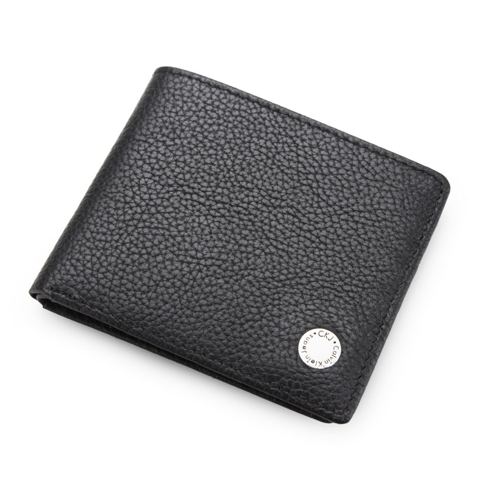 Calvin Klein Jeans Seal Slimfold 8cc Leather Wallet Black