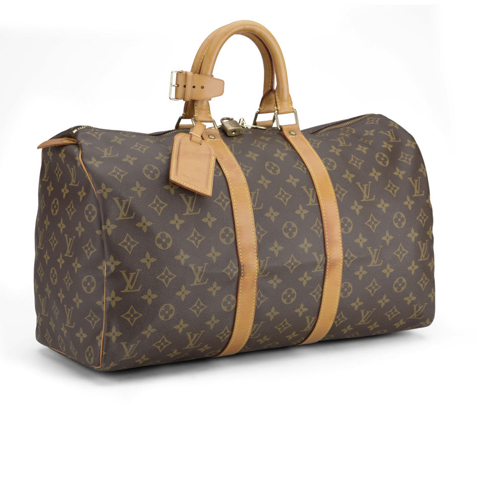 Louis Vuitton Vintage Leather Keepall 45 Holdall Brown
