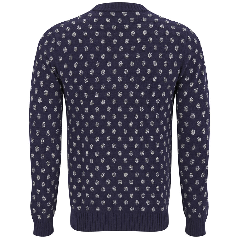 GANT Rugger Men s Polka Dot Jacquard Knitted Jumper Navy Coggles
