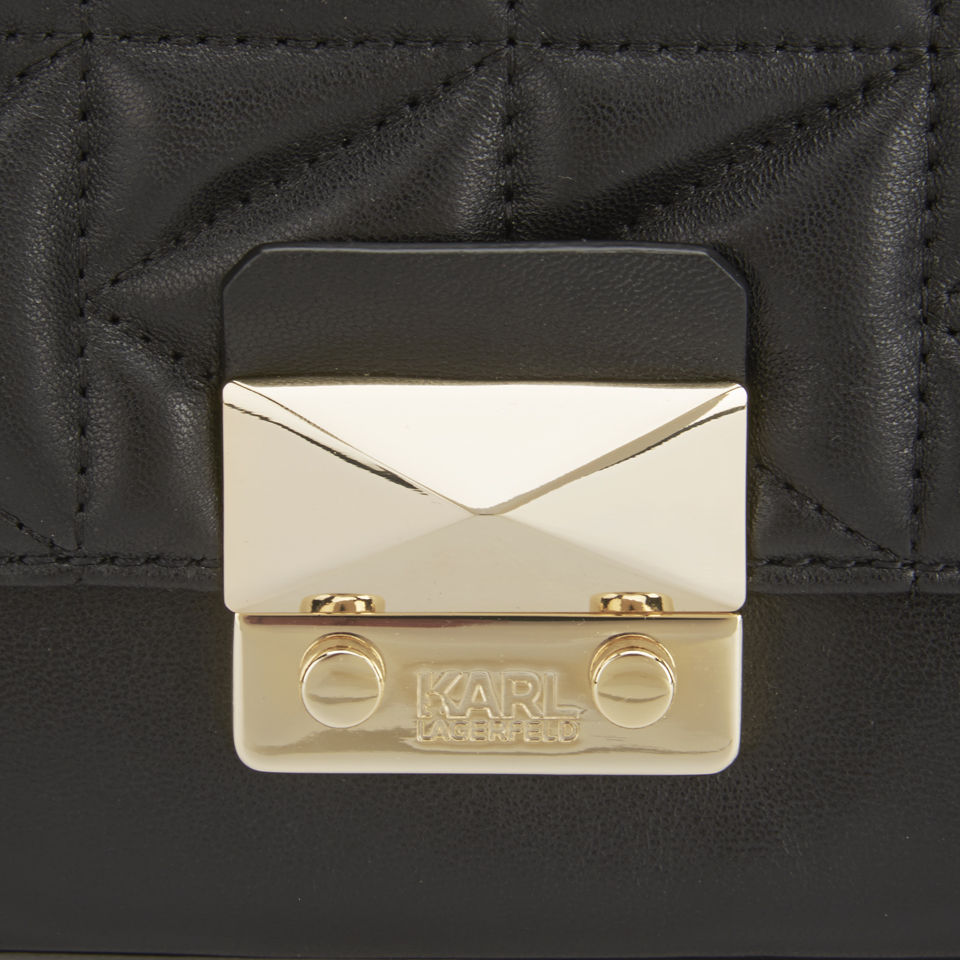 Karl Lagerfeld K/Kuilted Mini Handbag - Black/Gold
